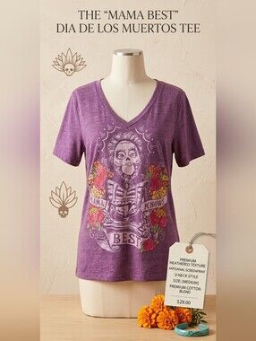 Disney Pixar Coco Mama Knows Best V-Neck Graphic Tee - Purple